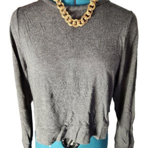 250. Madewell Grey Long-sleeved cropped Tee shirt M